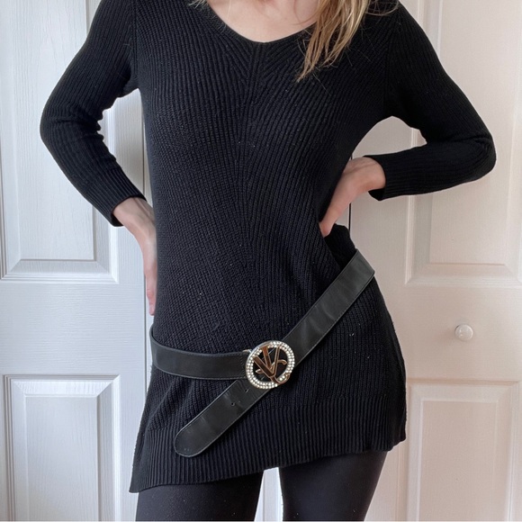 Versace Jeans Couture Diamond Studded leather Belt - Picture 2 of 12